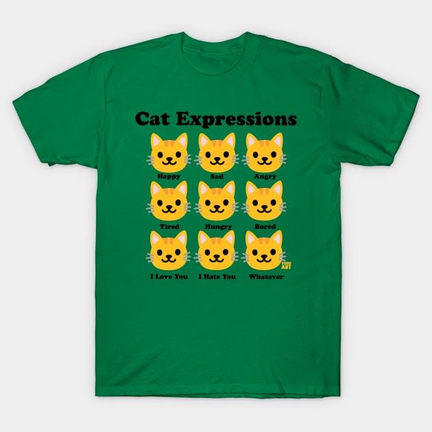 CAT EXPRESSIONS T-Shirt by toddgoldmanart